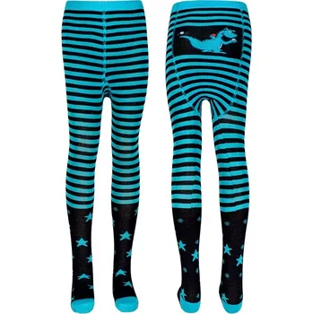 Chlapecké oblečení České bambusové punčocháče Trepon Soptik tyrkys pruhované vhodné i pro alergiky, atopiky velikost oblečení - děti: 98/104