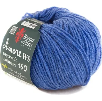 Příze Borgo de' Pazzi Amore WS Super soft Cashmere 160 blu 37 (Super soft Cashmere 160 blu 37)