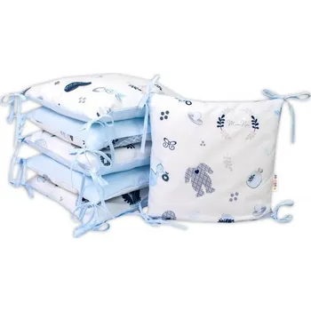 Baby Nellys Bavlněný polštářkový mantinel, New Love Baby - modrá