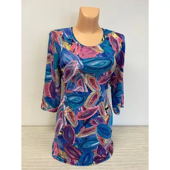 Dámská tunika Halenka tunika OPÁLKY, Barva Modrá, Velikost XXL50, Materiál 96% Viskoza 4% Lycra