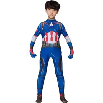 Karnevalový kostým Marvel a DC Marvel Superhero dětské kostýmy superhrdinové Motiv: Captain America, Velikost: 150 (141 - 150 cm)