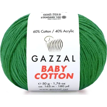 Příze Gazzal Příze Baby cotton 3456 zelená
