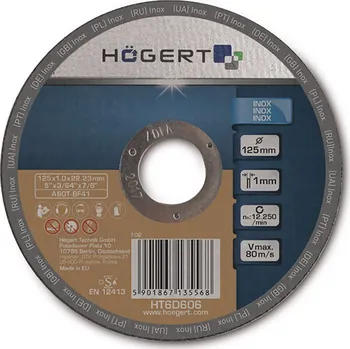 Řezný kotouč Korundový kotouč pro řezání Inoxu HOGERT HT6D606