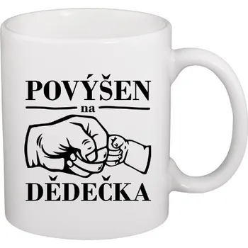 Hrnek malý bílý s potiskem Povýšen na dědečka