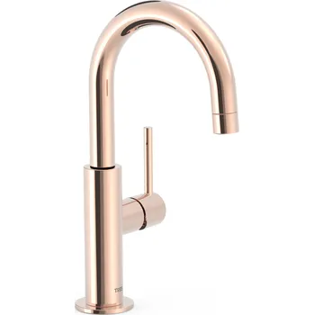 Tres STUDY COLORS Jednopáková umyvadlová baterie bez výpusti 27,5 cm, úhel otočení 360º, růžové zlato, 26290403OP