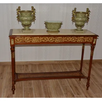 Jídelní stůl Zámecký stůl s mramorem zdobený bronzem