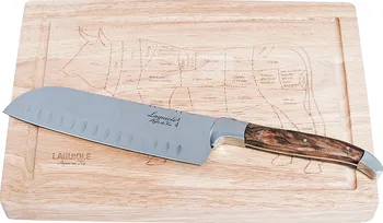 kuchyňský nůž Laguiole Luxury Santoku nůž 17 cm + prkénko