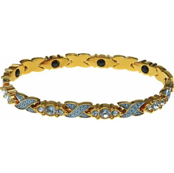 Náramek MODOM Magnetický náramek stříbrnozlatý s kamínky