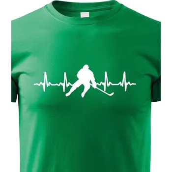 Chlapecké tričko Dětské tričko - Tep hokejisty, Barva Zelená, Velikost 146 cm/10 roků, Canvas Dětské tričko Bezvatriko.cz 0653 - 1xb