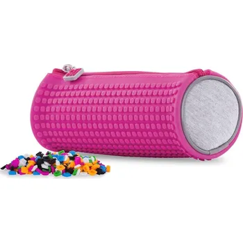 Penál Pixie Crew pouzdro kulaté fuchsiovo-šedé