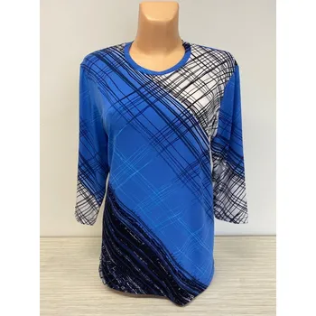 Dámská tunika Halenka Drapa modrá , Barva Světle modrá, Velikost XXXL 54, Materiál 96% Viskoza 4% Lycra