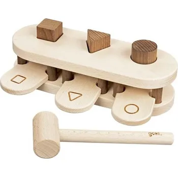 Dřevěná hračka Zatloukačka - Vyskakovací tvary Eko Nature (Goki)