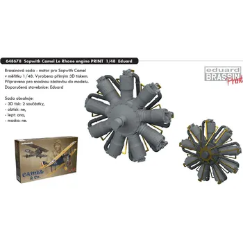 Eduard 1/48 Sopwith Camel Le Rhone engine PRINT (EDUARD)