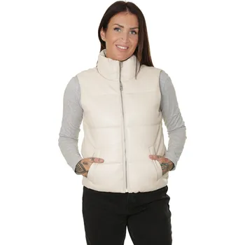 Dámská vesta vesta Jacqueline de Yong Trixie Faux Leather - Almond Milk M