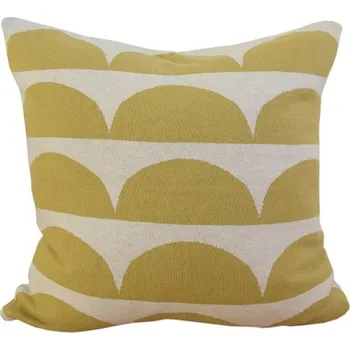 Dekorativní polštářek Pletený polštář Kamelia olive 50x50 cm, Funky Doris Norsko Olivově žlutá