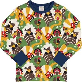 Chlapecké tričko Dětské triko s dlouhým rukávem Farma, krtek a traktor Maxomorra Velikost: 92/98