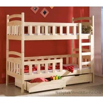 Dětská postel dřevěná patrová postel z masivního dřeva borovice Antos meblano