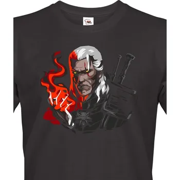 Pánské tričko Pánské tričko s motivem Zaklínač, Barva Černá, Velikost 5XL, Canvas Pánské tričko s krátkým rukávem Bezvatriko.cz 0856 - DTF/DTG