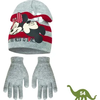 Čepice Šedá čepice a rukavice Minnie a Mickey - 54