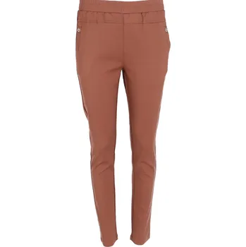 Dámské kalhoty Freesia Paris L038 kalhoty do gumy barva: hnědá tmavá, velikost: L