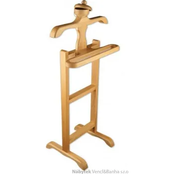 Věšák Drewmax dřevěný stojanový bukový věšák, němý sluha z masivního dřeva buk GD461 pacyg