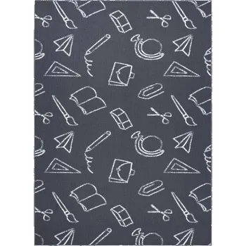 Koberec Balta Dětský kusový koberec SCHOOL Škola, sešit, tužka, pravítko, pouzdro, šedý Rozměr: 100x150 cm