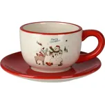 Vánoční hrnek s podtalířkem Sněhulák se sobem