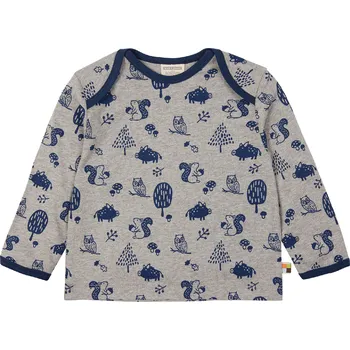 Chlapecké tričko Dětské triko s dlouhým rukávem Lesní zvířátka šedivá loud + proud Velikost: 98/104