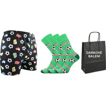 Lonka® Pánské ponožky LONKA Woodoo 3 páry + trenýrky LONKA Karlos fotbal ponožky 39-42 + trenýrky L