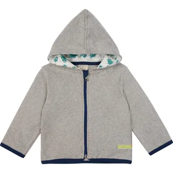 Chlapecká mikina Dětská mikina s kapucí Šedivá fleecová loud + proud Velikost: 62/68