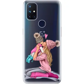 Pouzdro na mobilní telefon Odolné silikonové pouzdro iSaprio - Kissing Mom - Blond and Girl - OnePlus Nord N10 5G