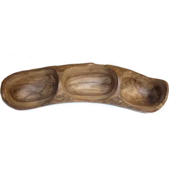 Lodička s 3 místy ze dřeva 33cm