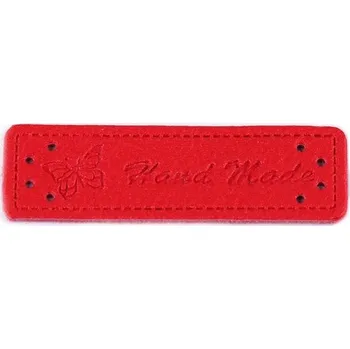 Cedulka HandMade, 50x15mm, červená