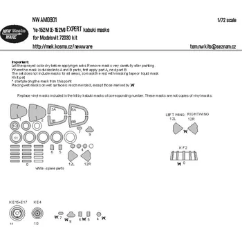 Plastikový model New Ware 1/72 Mask Ye-152M (E-152M) EXPERT (MSVIT 72030)