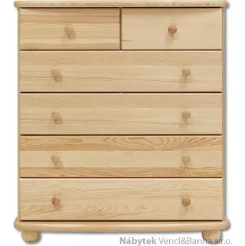 Ložnice Drewmax Dřevěná komoda, prádelník z masivního dřeva borovice KD154 Pacyg