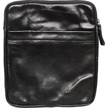 Kožená středně velká černá crossbody taška Vera Pelle no. 82