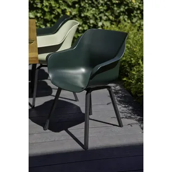 Jídelní židle Sophie Element - jídelní židle Hartman plastová s ALU podnoží Sophie - barva židle: night green