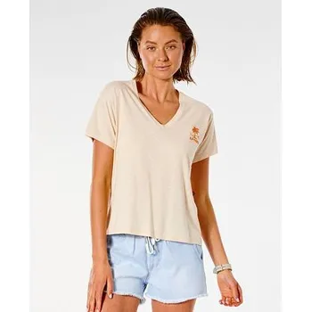 Tričko Rip Curl SWC V NECK TEE Nude velikost S