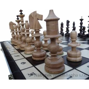 Šachy Desková hra, dřevěné šachy umělecké STAROPOLSKE 120 mad