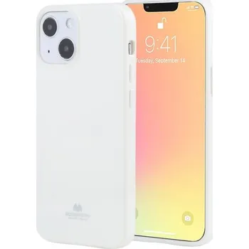 Pouzdro na mobilní telefon Goospery lesklý kryt z měkkého plastu pro iPhone 13 - bílý