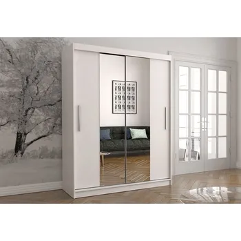Dětská skříň Šatní skříň Vista 01 se zrcadlem - bílá - 150 cm
