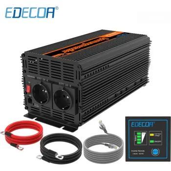 Měnič napětí EDECOA Měnič napětí z 12/230V, 2000W,vzdálený kontrolní panel, modifikovaný sinus, ed03