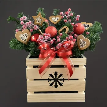 Zahrada AMADEA Dřevěný květináč s vločkou přírodní