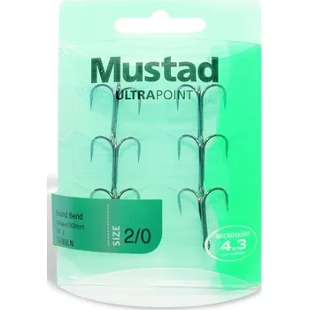 Rybářský háček TR58NP-BN-8, trojháčik, 6ks, Mustad veľ. 4, barva black nickel