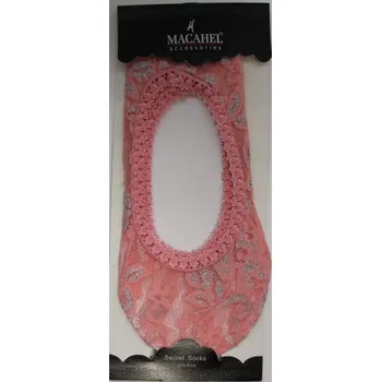 Dámské ponožky ťapky do balerínek - krajkové, Velikost: UK 3-5, EU(35-38), Barva Růžová Gift3 2603