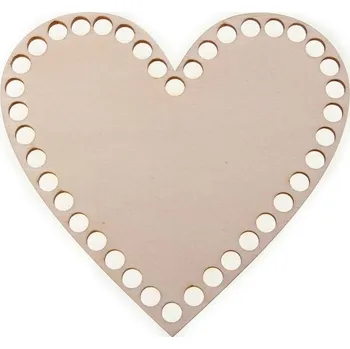 Dřevěné dno - srdce 15 cm