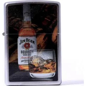 Zapalovač Zippo street chrom color Jim Beam bottle + glass 2003518