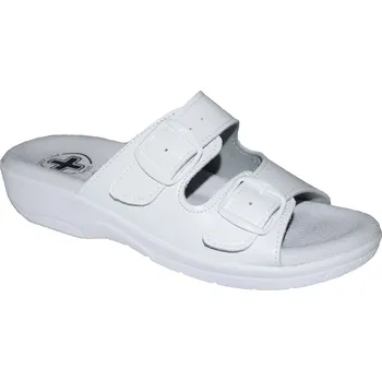 Dámská zdravotní obuv MEDI LINE dámské zdravotní pantofle 10002 Barva: bílá, Velikost: 36