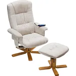 Relaxační masážní křeslo s podnožkou béžové K36