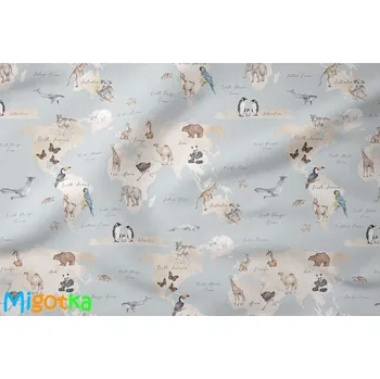 Zavinovačka Bambusová zavinovací plenka Mapa světa - 70X100 CM